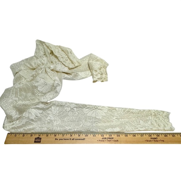 Fredericks of Hollywood Vintage Ivory Floral Lace Bodysuit Mock Neck Keyhole M - Picture 5 of 8